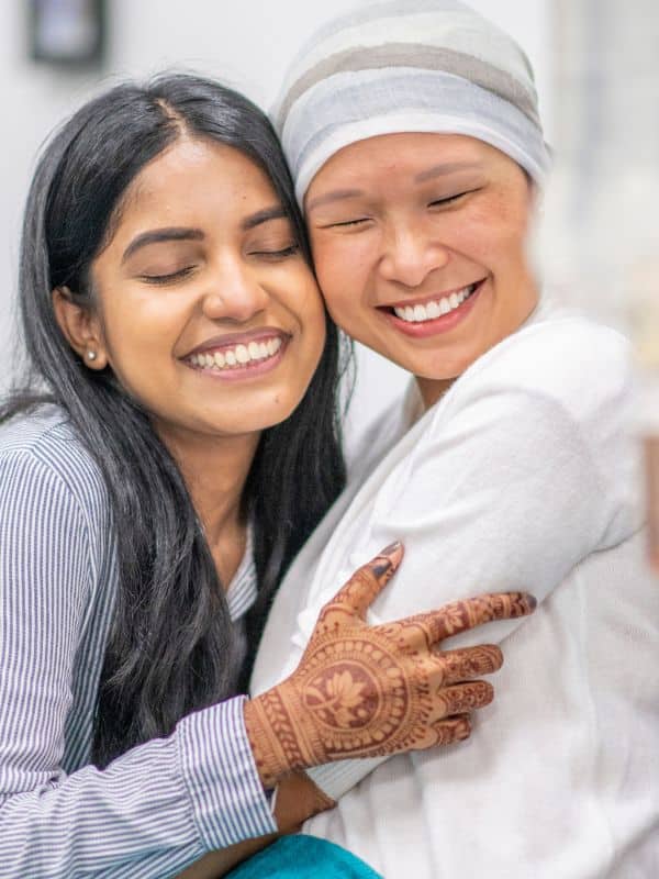 Oncology doctor hug patients