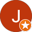 White letter "J" centered on a solid orange circle, with a smaller orange star icon in a white circle at the bottom right—ideal for representing Medical Billing Services.
