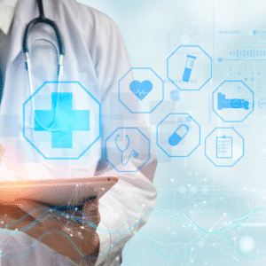 Medical team discussing integration of new healthcare AI tools