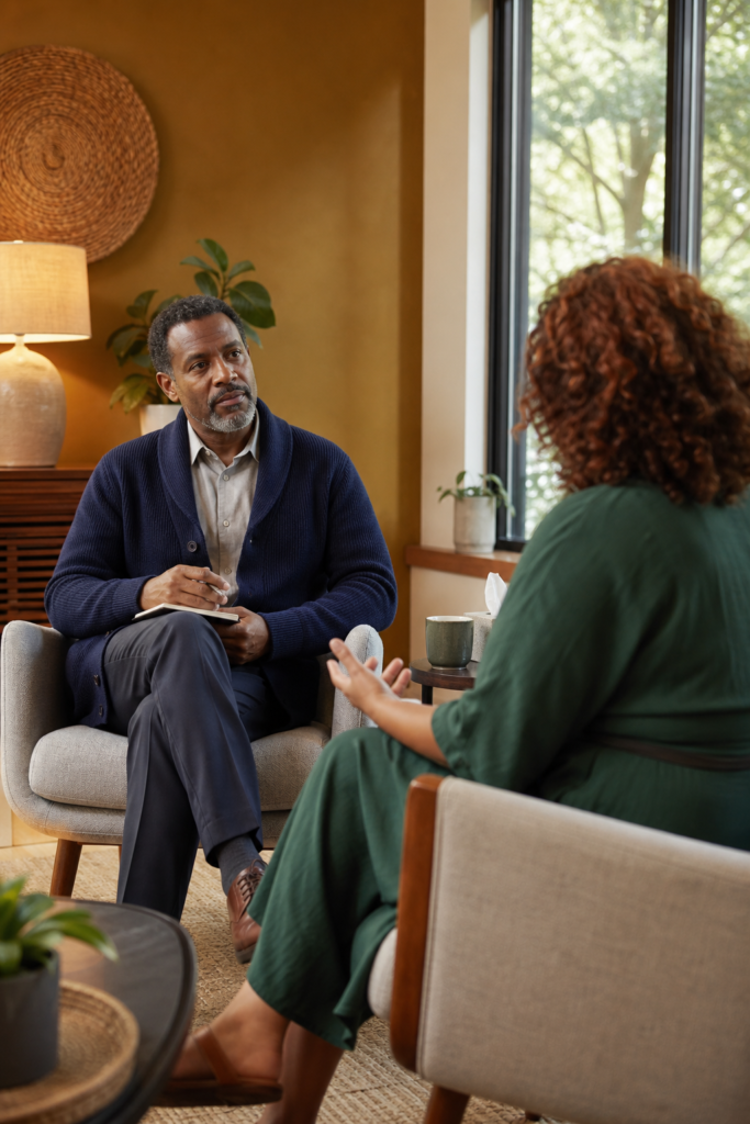 Mental Health clinician consulting with a patient in Raleigh, NC