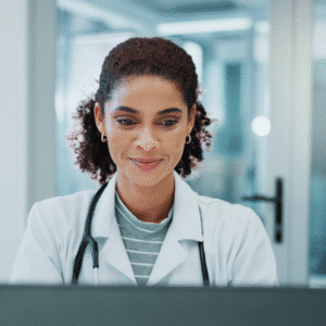 Doctor working with outsourced medical billing team