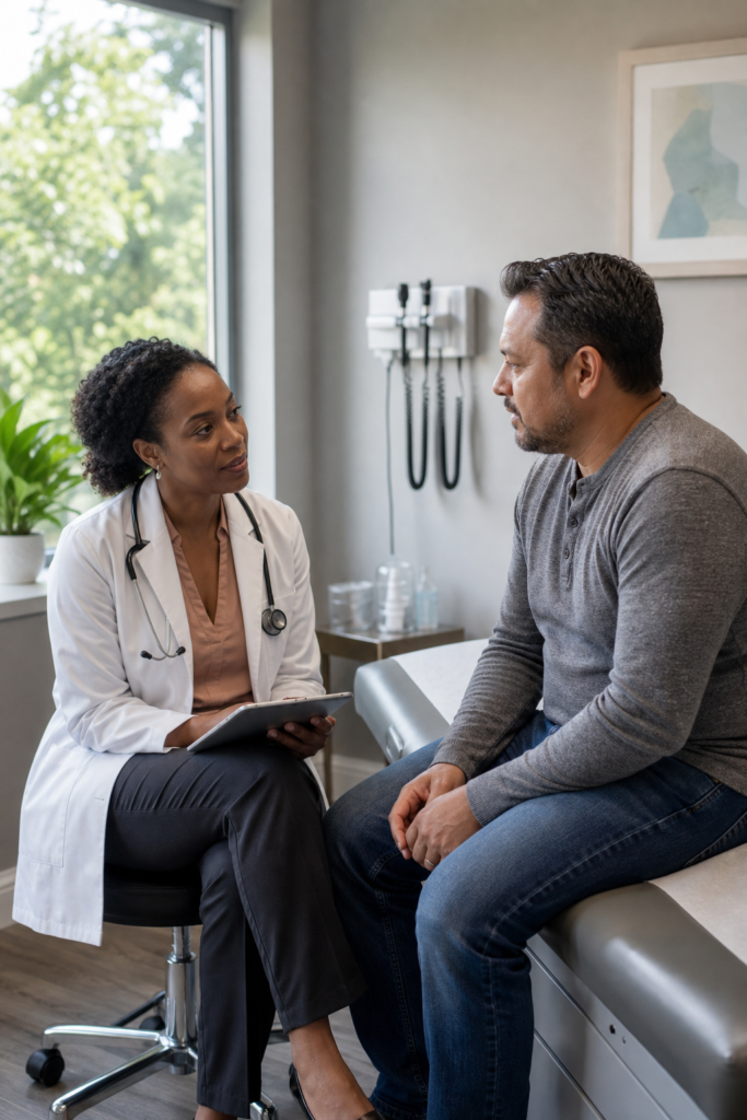 Primary Care clinician consulting with a patient in Winston-Salem, NC