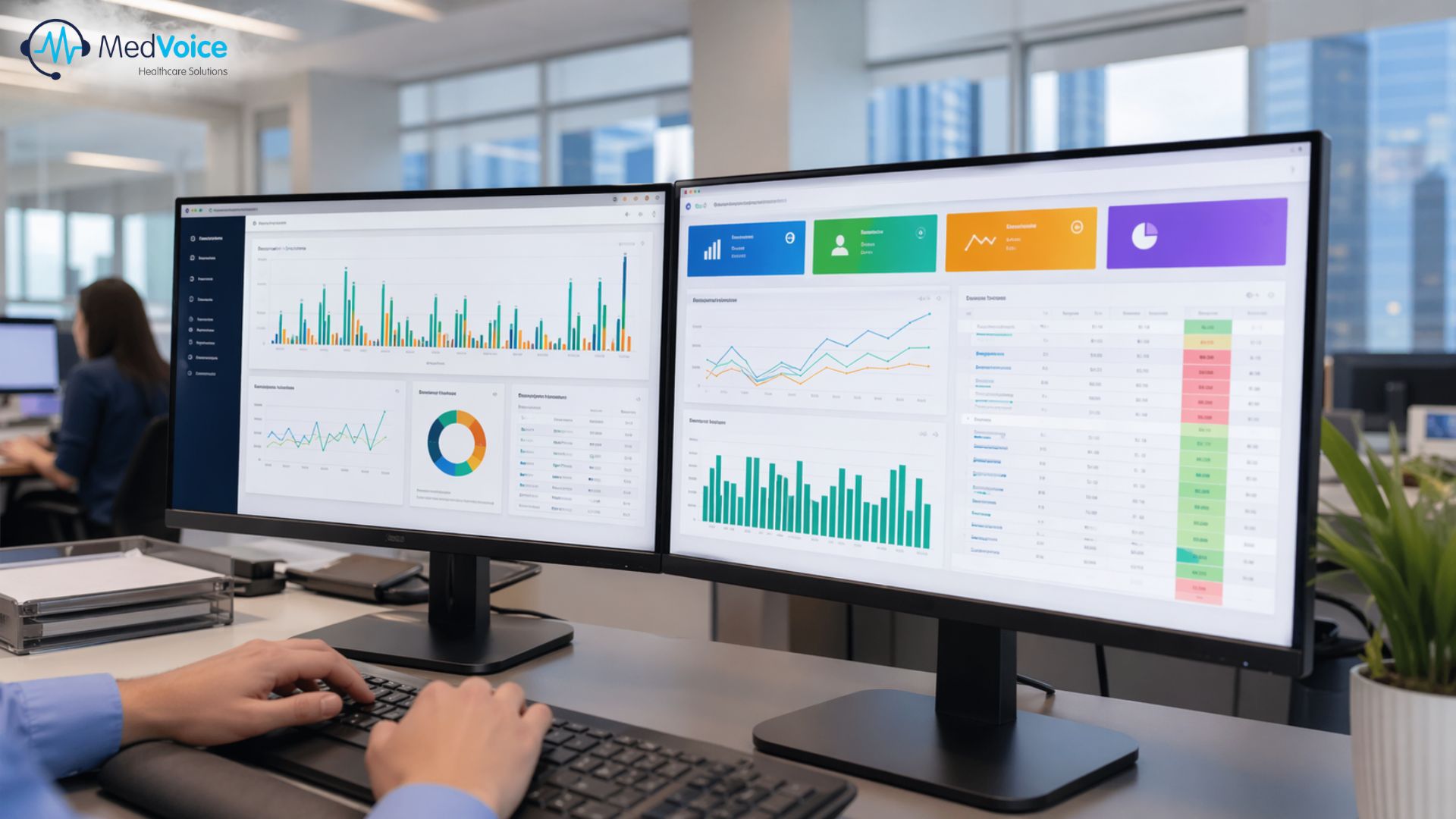 Revenue cycle dashboard with claim and reimbursement metrics