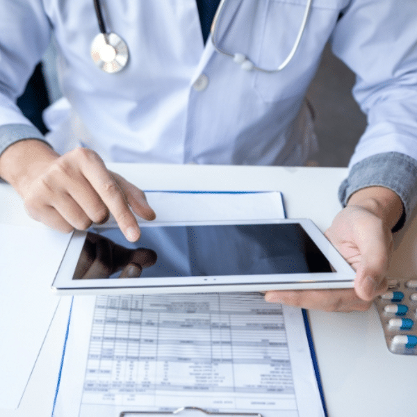 Doctor improving revenue with efficient medical billing solutions.